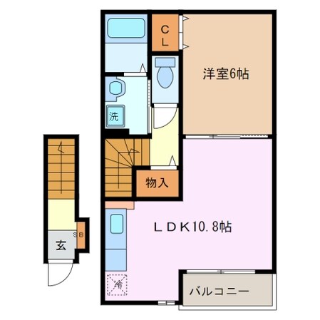 大矢知駅 徒歩18分 2階の物件間取画像